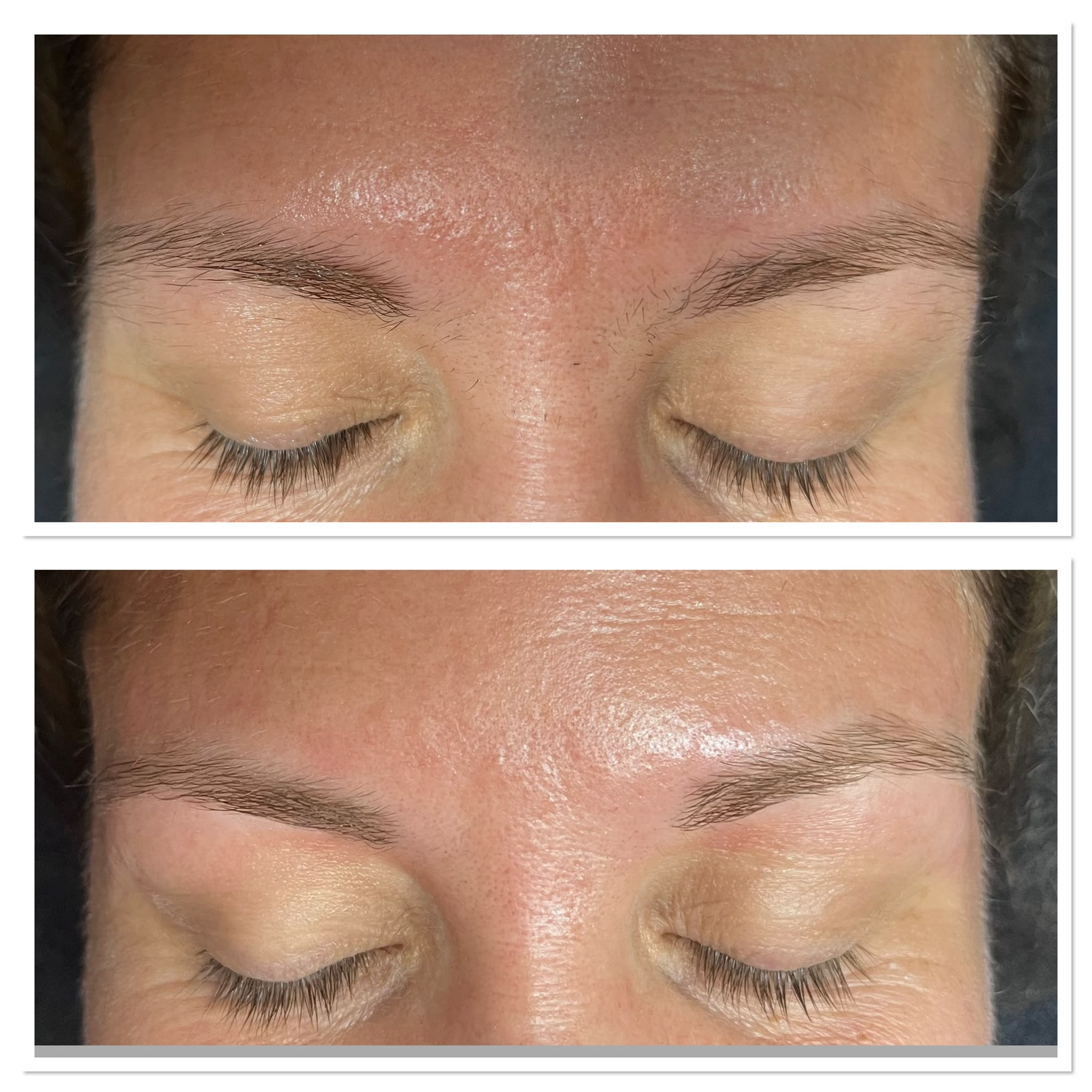 Wenkbrauwen modelleren voor en na — Gold Skin